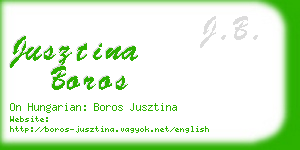 jusztina boros business card